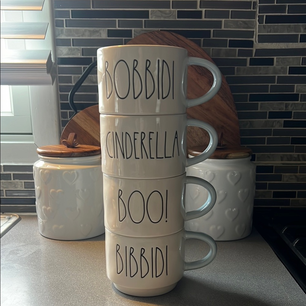 Rae Dunn White Ceramic Mug Set